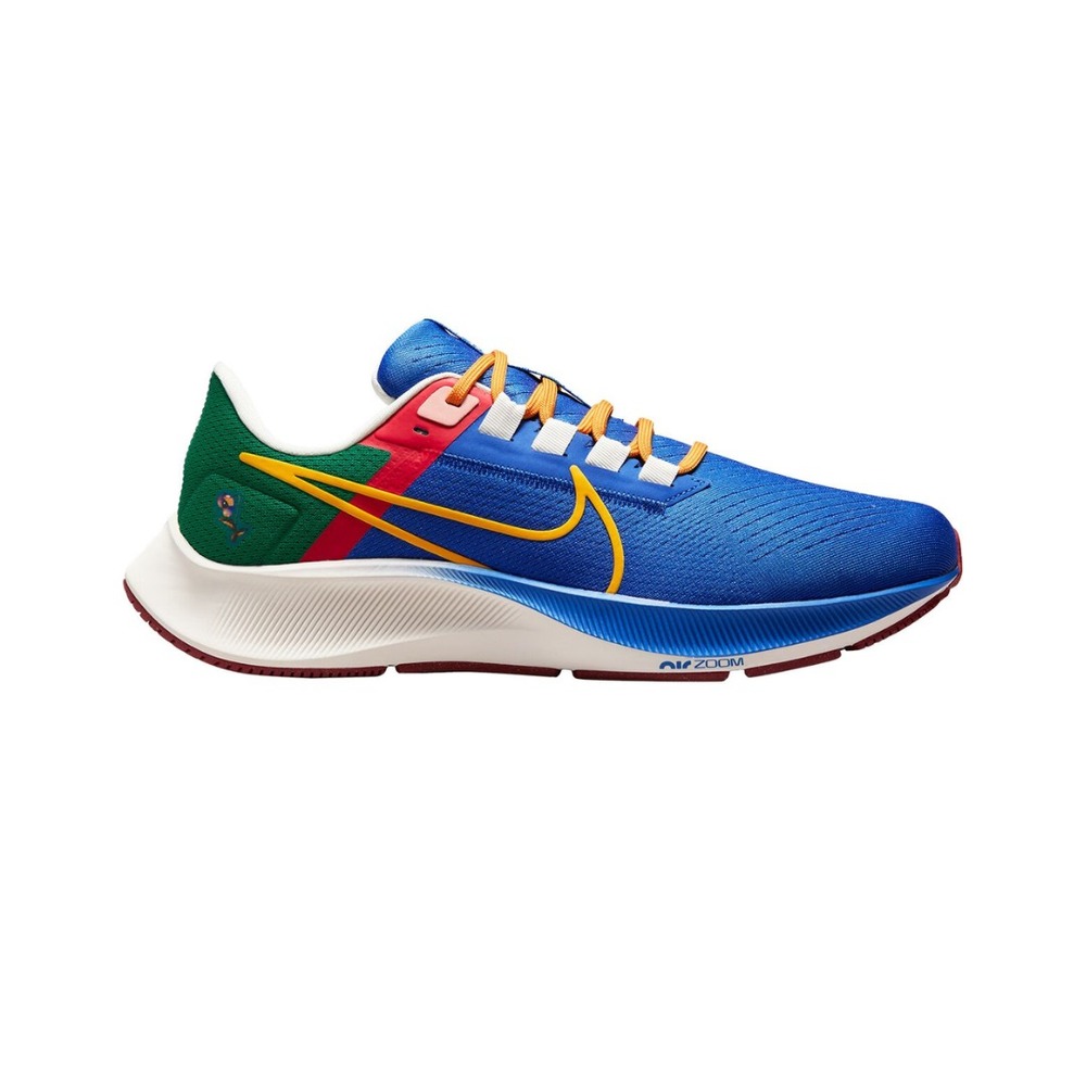 Nike Air Zoom Pegasus 38 Be True Mens Running Shoes Blue Gold Red 10.5